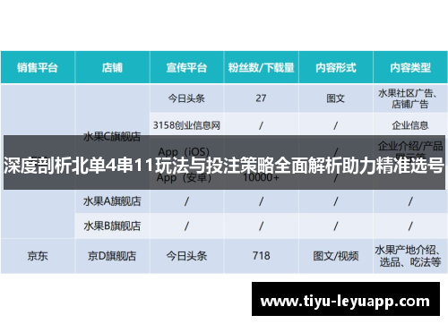 深度剖析北单4串11玩法与投注策略全面解析助力精准选号