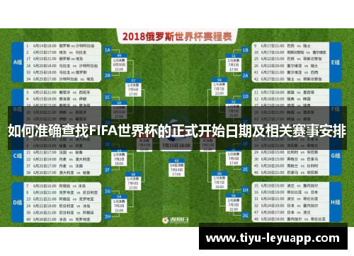 如何准确查找FIFA世界杯的正式开始日期及相关赛事安排